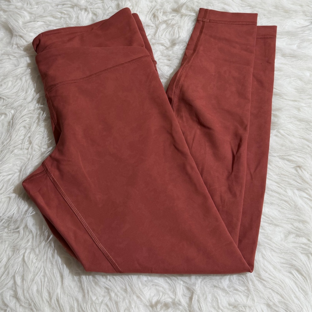 Lululemon athletica 12 Cross Over Leggings Workout Pilates Yoga Terracotta Pants